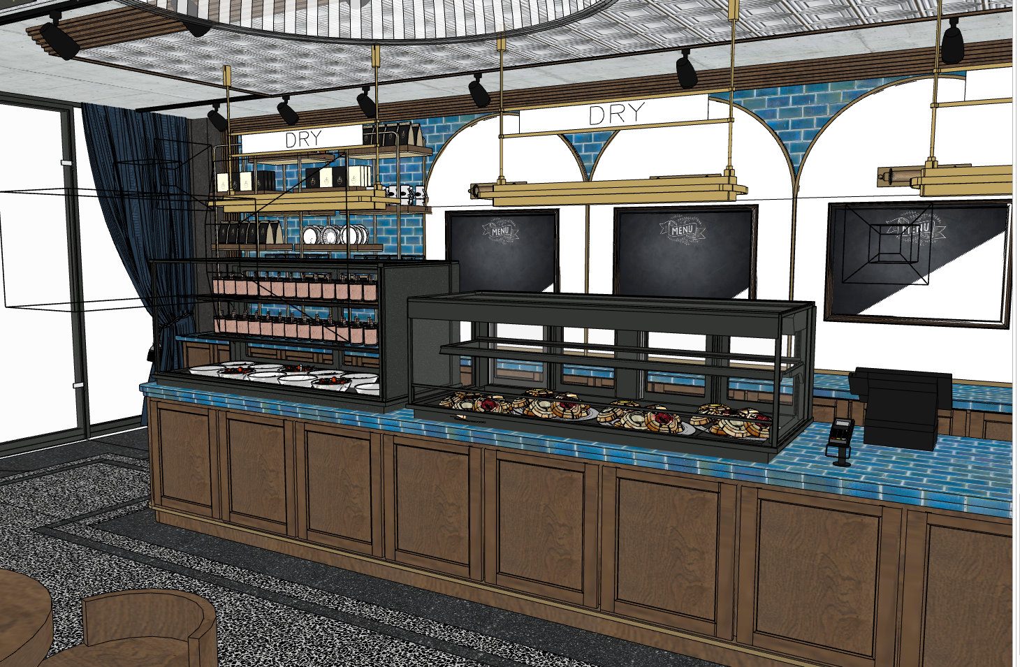 3D-Modell, Detail der Theke